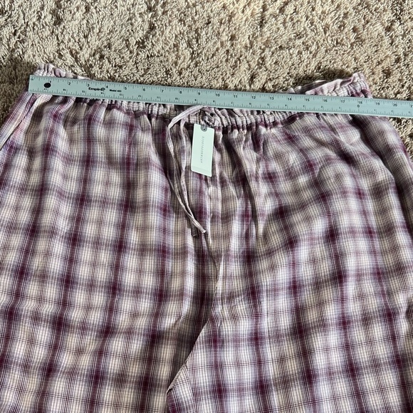 NWT new XL Anthropologie flannel parachute pajama bottoms pants plaid mauve - Picture 14 of 17